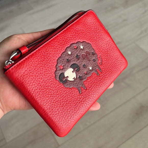 Coach Corner Zip Wristlet With Aries - Picture 2 of 6